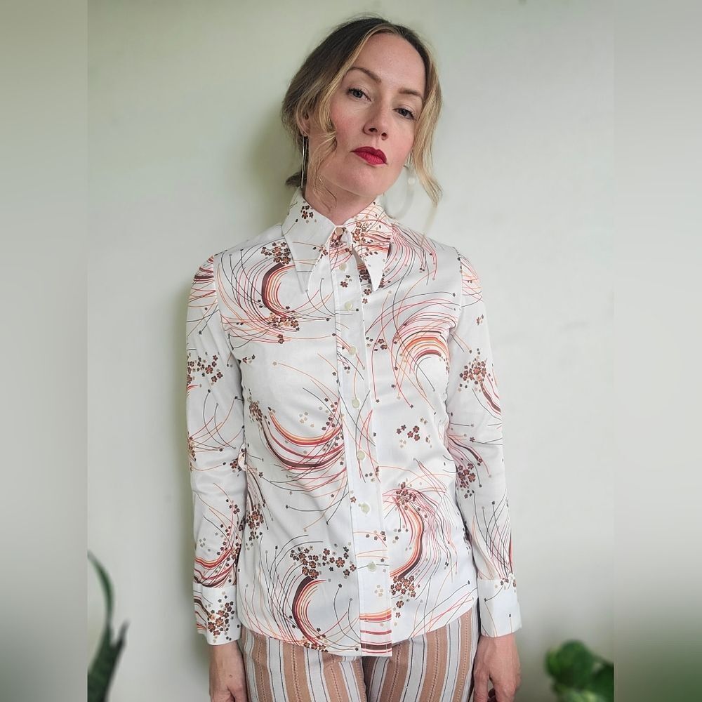 The McJagger Dagger Collar Vintage Button Down S-M - Picture 9 of 10